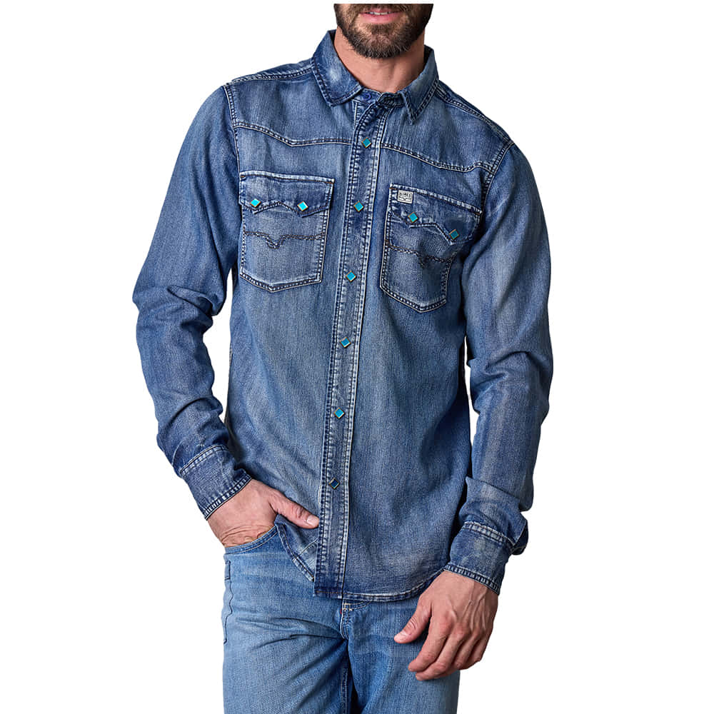 Kimes Ranch Apparel Kimes Ranch Mens Memphi Long Sleeve Button Down Shirt in Indigo