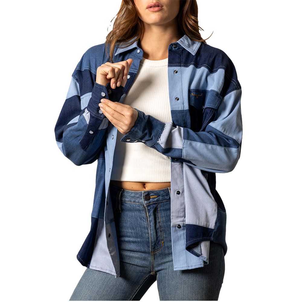 Kimes Ranch Apparel Kimes Ranch Women's Olly Indigo Long Sleeve Snap Denim Shirt