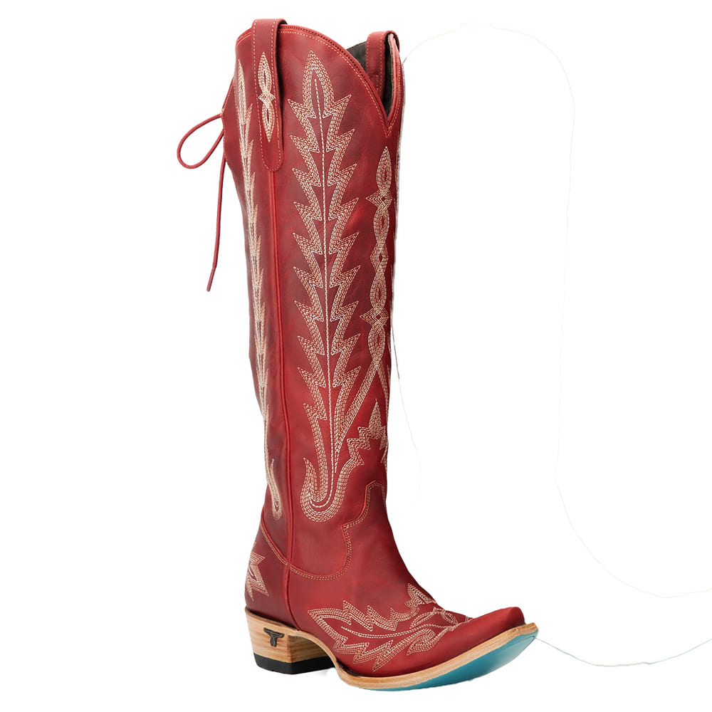 Lane Boot Company Footwear Lane Boot Company Women's Smoldering Ruby Lexington Knee High Corset Boot