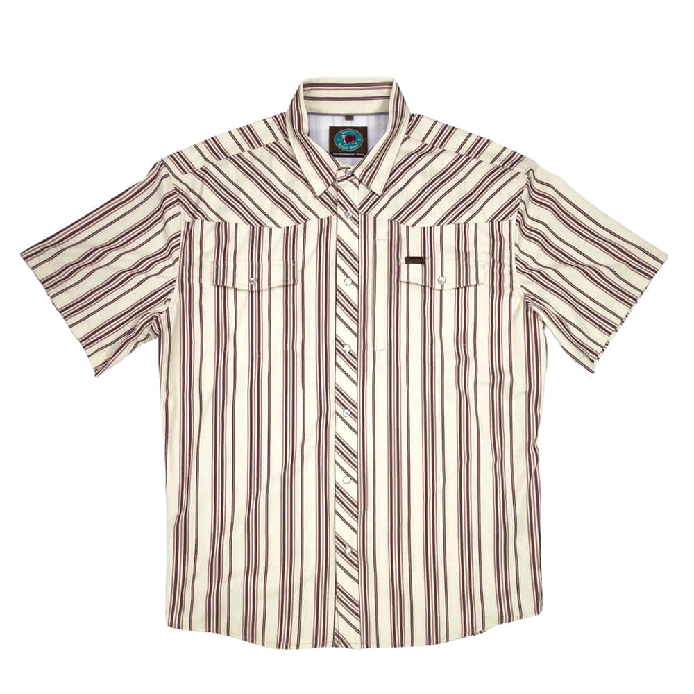 Lazy J Ranchwear Apparel Mens Lazy J Short Sleeve Performance Pearl Snap Stripe Shirt
