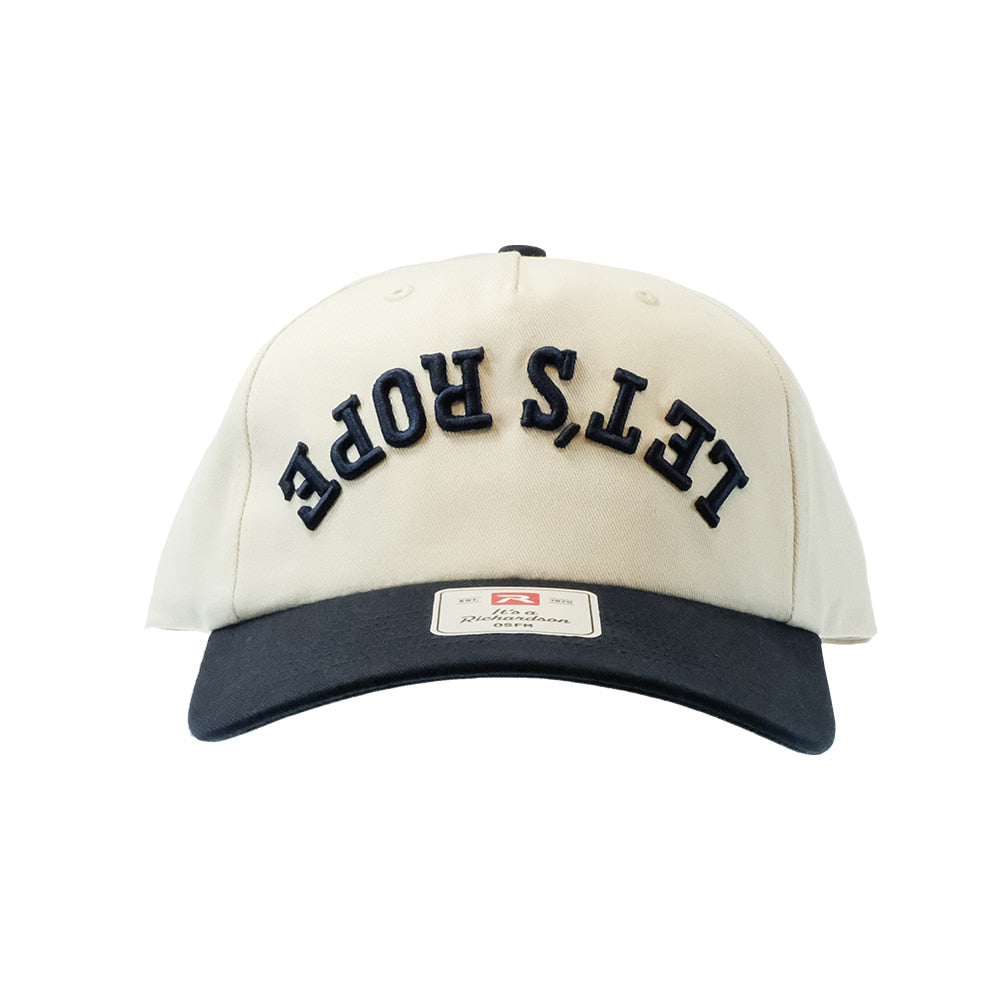Let's Rope Hats Let's Rope 356 Cream and Navy Cap with Upside Down and Backwards Let's Rope