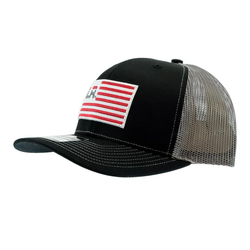 Let's Rope Hats OSFA / BLACK/CHARCOAL Let's Rope Flag Patch Black with Charcoal Mesh Back Cap