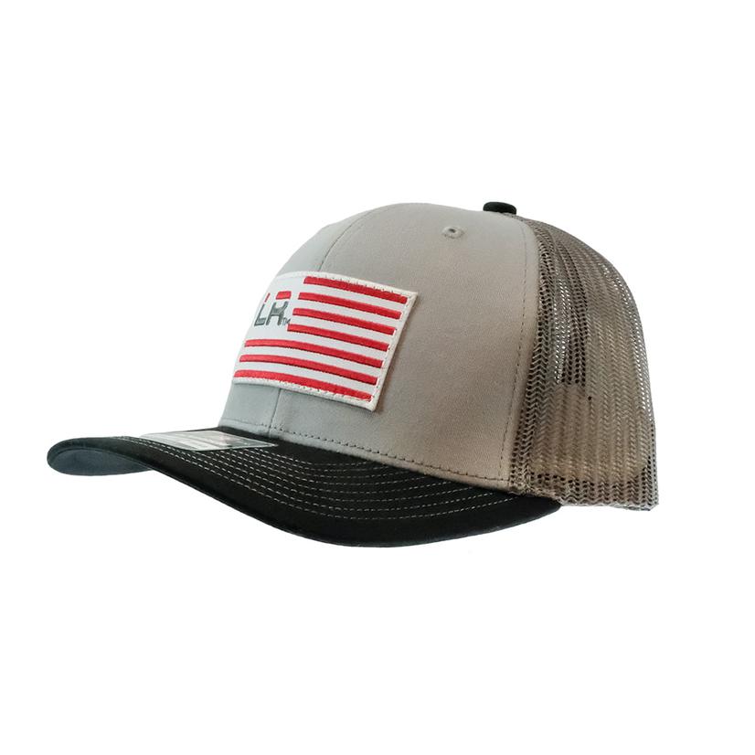 Let's Rope Hats OSFA / GREY/CHARCOAL/BLACK Let's Rope Charcoal Black And Grey Flag Patch Cap