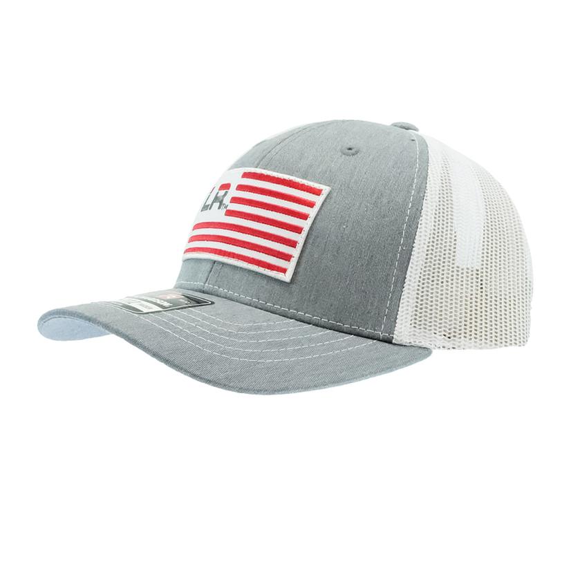 Let's Rope Hats OSFA / GREY/WHITE Let's Rope Grey And White Flag Patch Cap