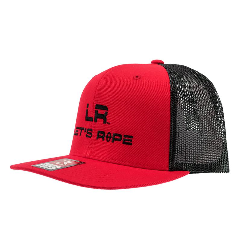 Let's Rope Hats OSFA / RED/BLACK Let's Rope Red Black Mesh Back Cap