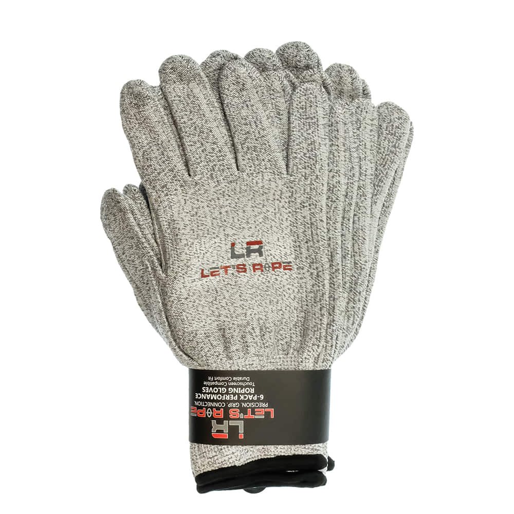 Let's Rope Ropes Grey / L Touch Screen Roping Gloves 6Pk