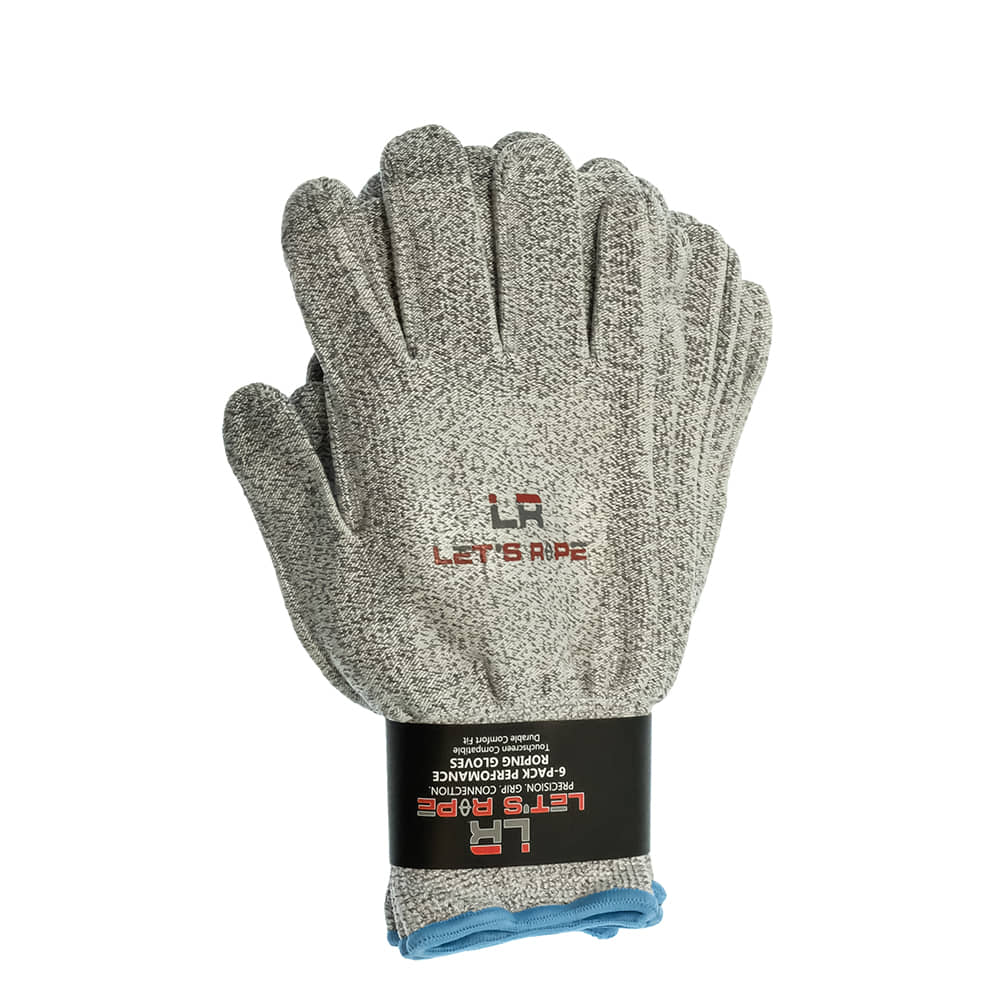 Let's Rope Ropes Grey / M Touch Screen Roping Gloves 6Pk
