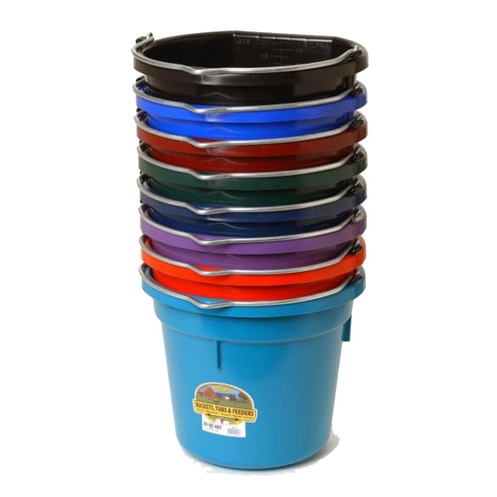 Little Giant Supplies Miller MFG.Flat Back Plastic Bucket 20 Quart
