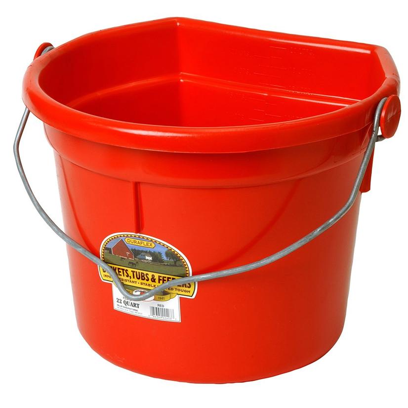 Little Giant Supplies Miller MFG. Flat Back Plastic Bucket 22 Quart