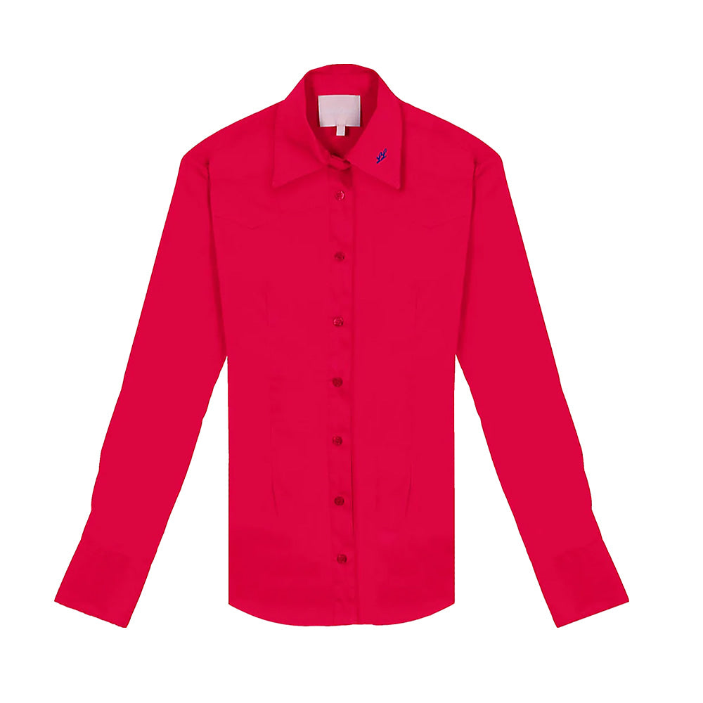 Little Lucille Apparel Little Lucille Rosetta Red Signature Fit Long Sleeve Button-Down Women's Shirt