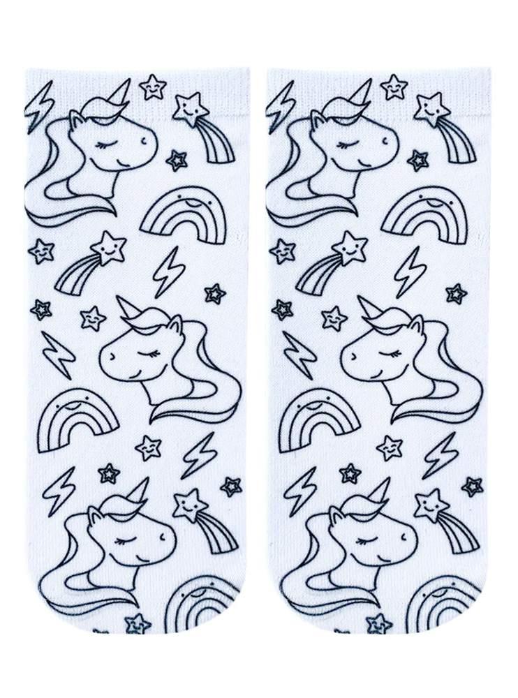 Living Royal Apparel White / OSFA Living Royal Unicorn Galaxy Coloring Socks In White