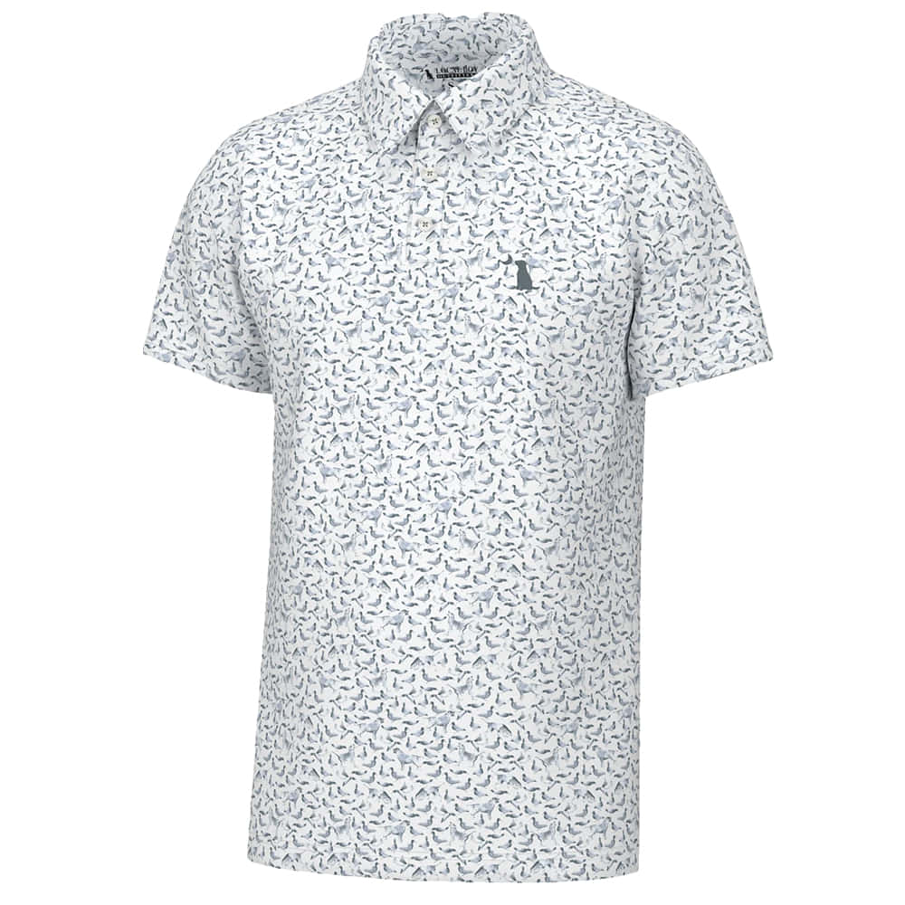 Local Boy Outfitters Apparel Local Boy Outfitters Men's White Duck Dog Short Sleeve Polo