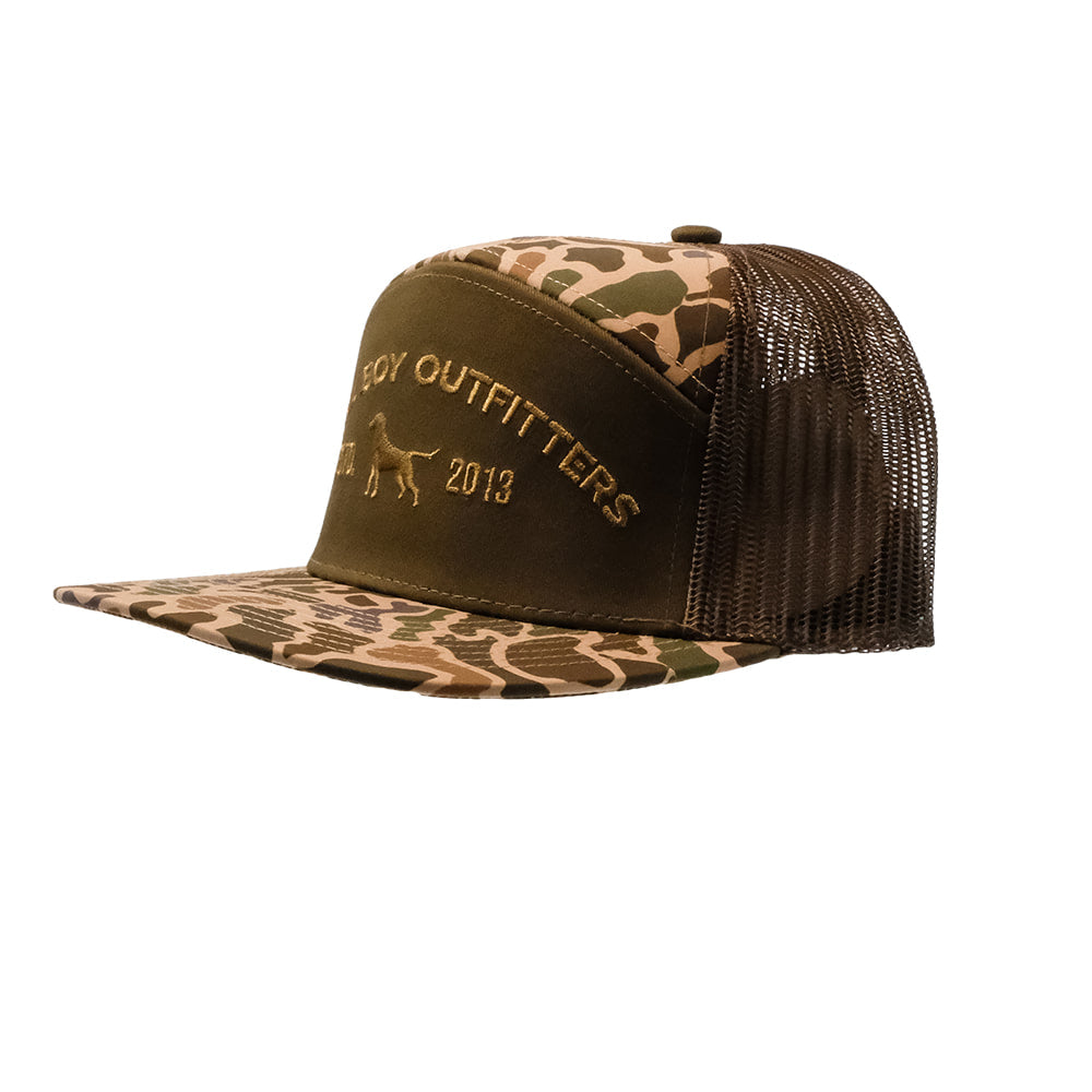 Local Boy Outfitters Hats Local Boy Outfitters Brown And Old School Camo Steady Gaze 7 Panel Cap