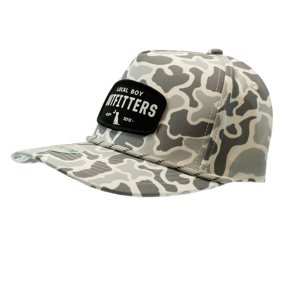 Local Boy Outfitters Hats Local Boy Outfitters Youth White Localflage Woven Rope Patch High Crown Cap