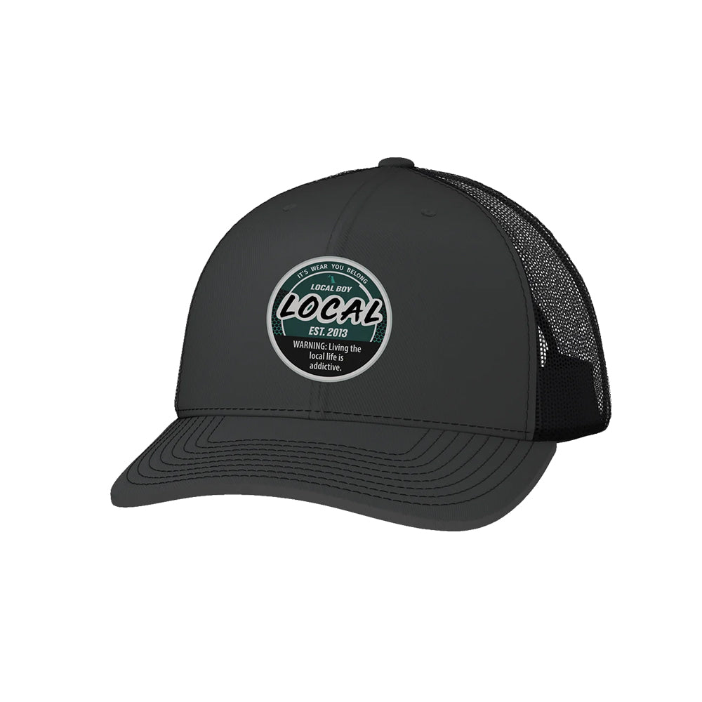 Local Boy Outfitters Hats OSFA Local Boy Outfitters Charcoal and Black Local Dip Patch Trucker Cap