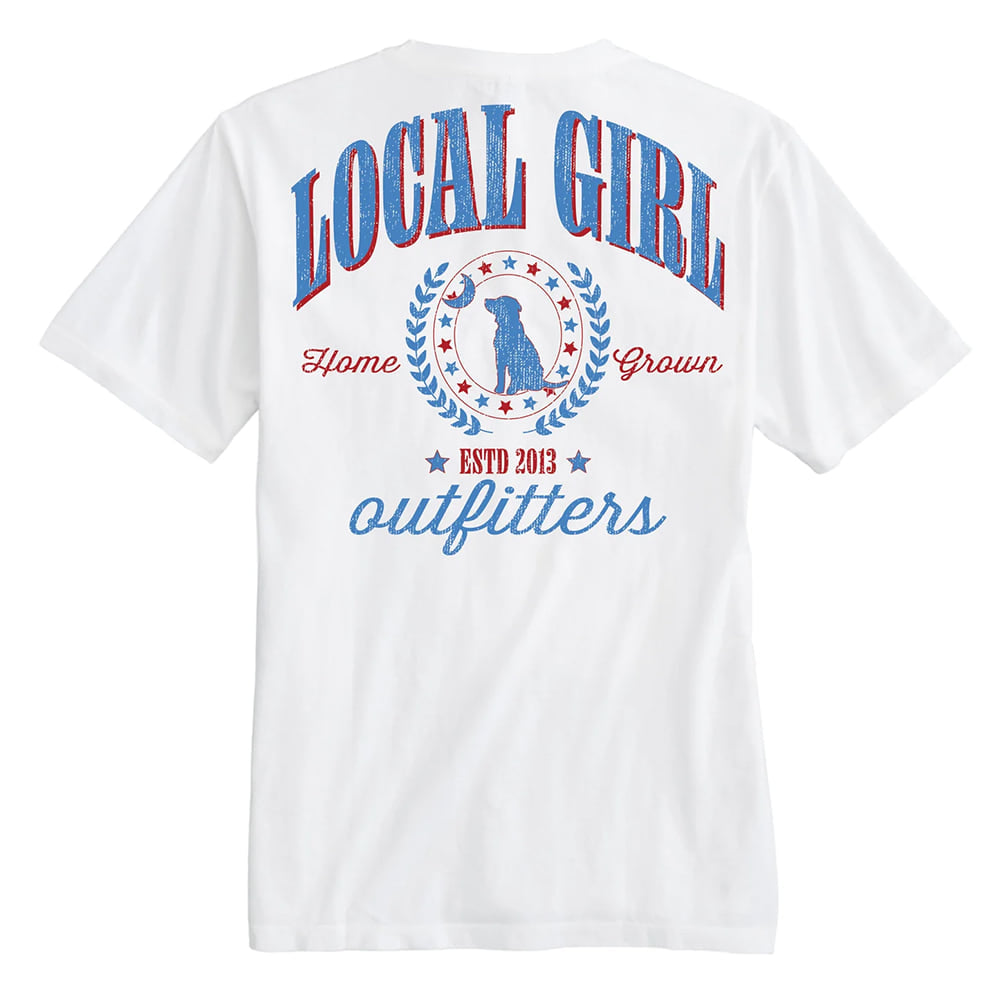 Local Girl Outfitters Apparel Local Girl Outfitters Women's White Vintage USA Short Sleeve Graphic Tee