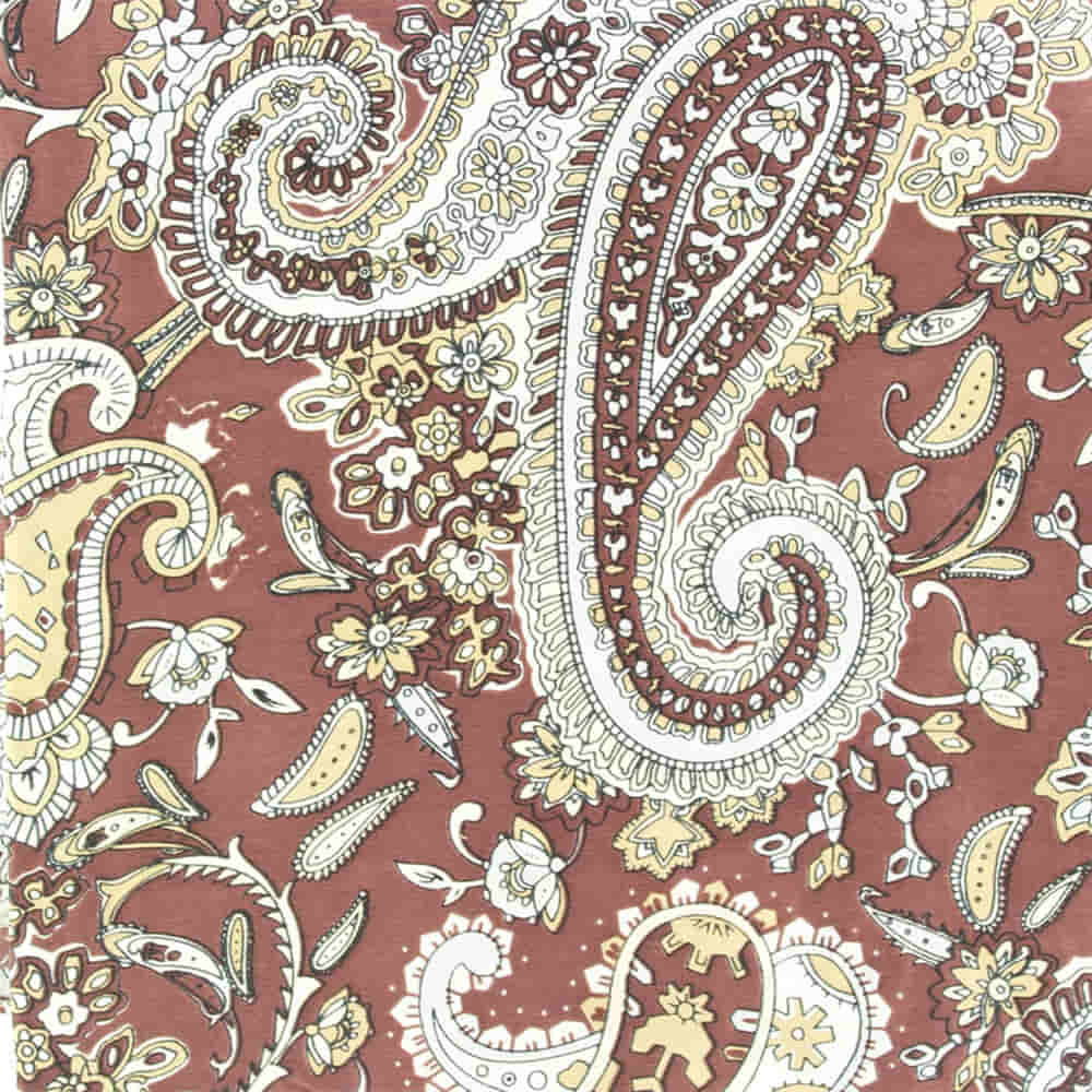 M & F Western Apparel Brown / 33"x33" Paisley Print Wild Rag
