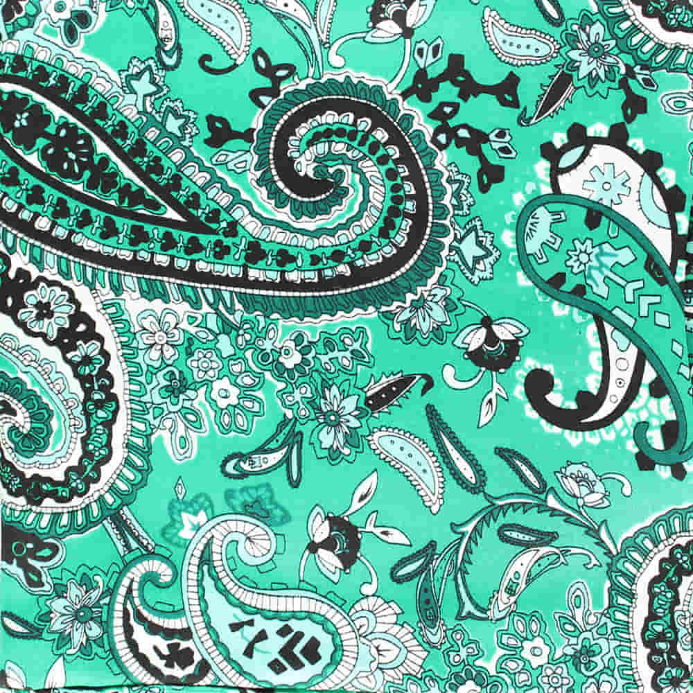 M & F Western Apparel Kelly Green / 33"x33" Paisley Print Wild Rag