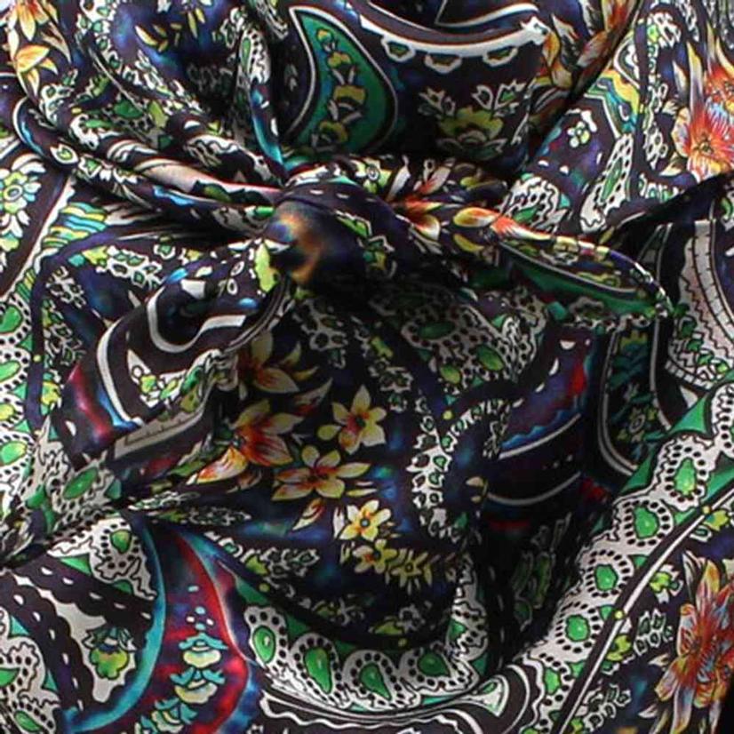 M & F Western Apparel Multi / 33"x33" Wild Rags Blue Green Multi Paisley