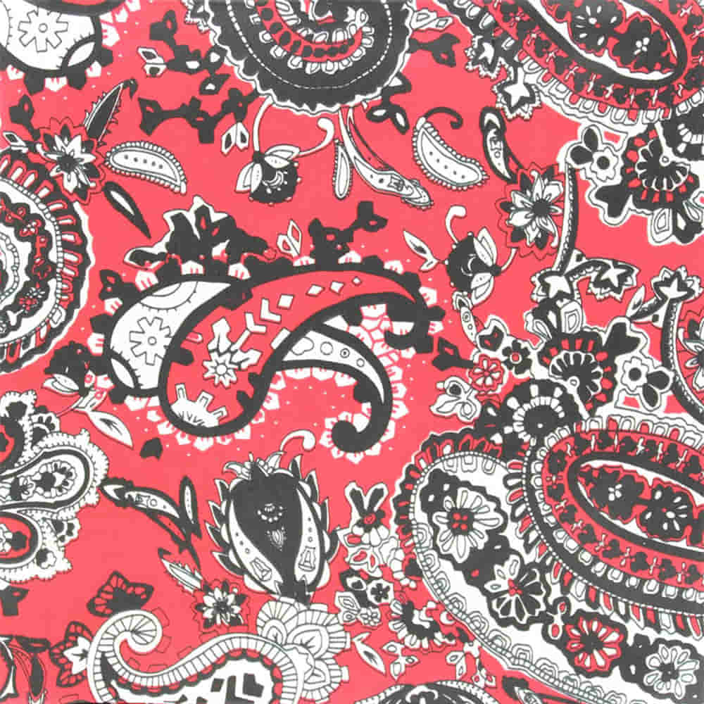M & F Western Apparel Red / 33"x33" Paisley Print Wild Rag