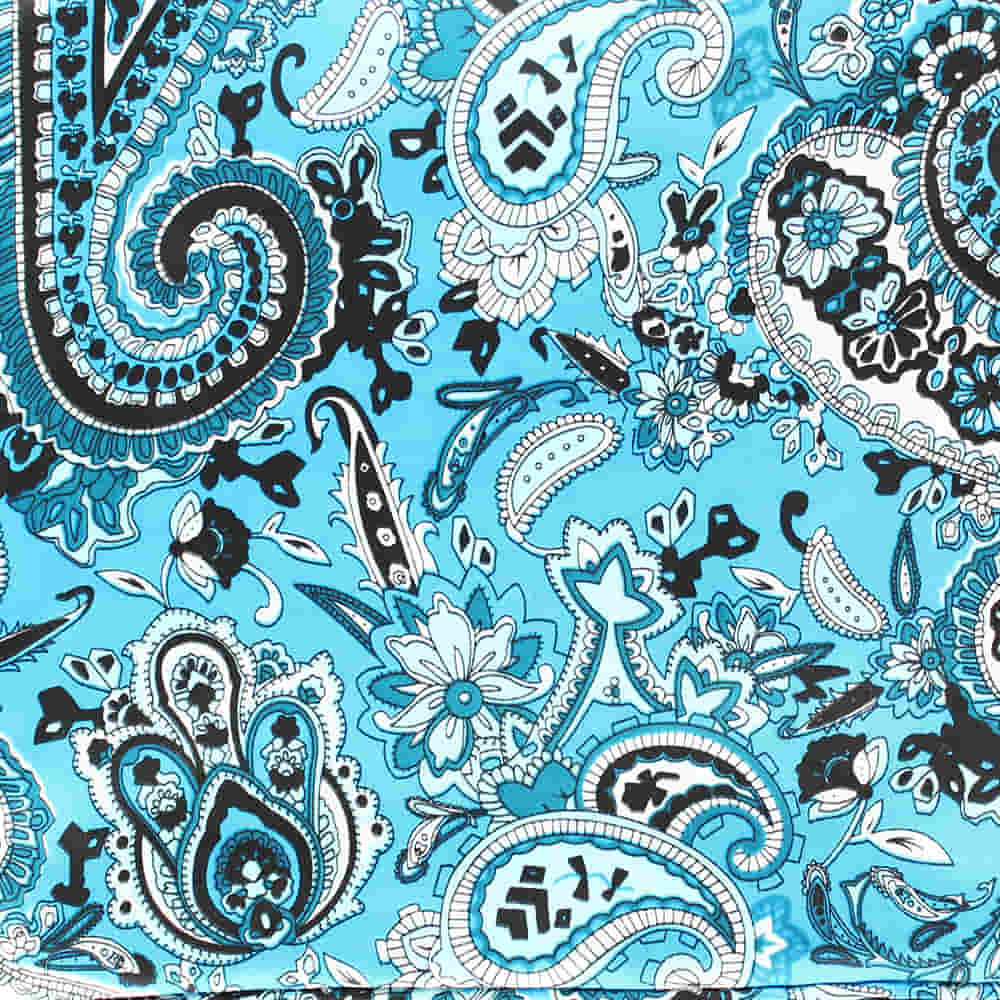 M & F Western Apparel Turquoise / 33"x33" Paisley Print Wild Rag