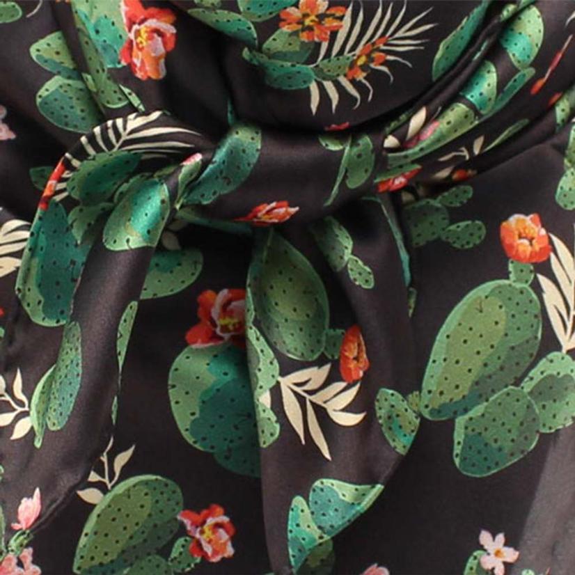 M & F Western Other 33X33 / MULTI Wild Rags Cactus Print and Black 33x33