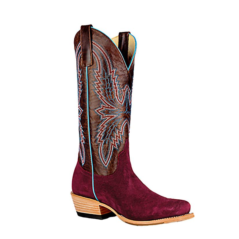 Macie Bean Footwear Macie Bean Top Hand Bone Explosion Burgundy Rough Out Women's Boot