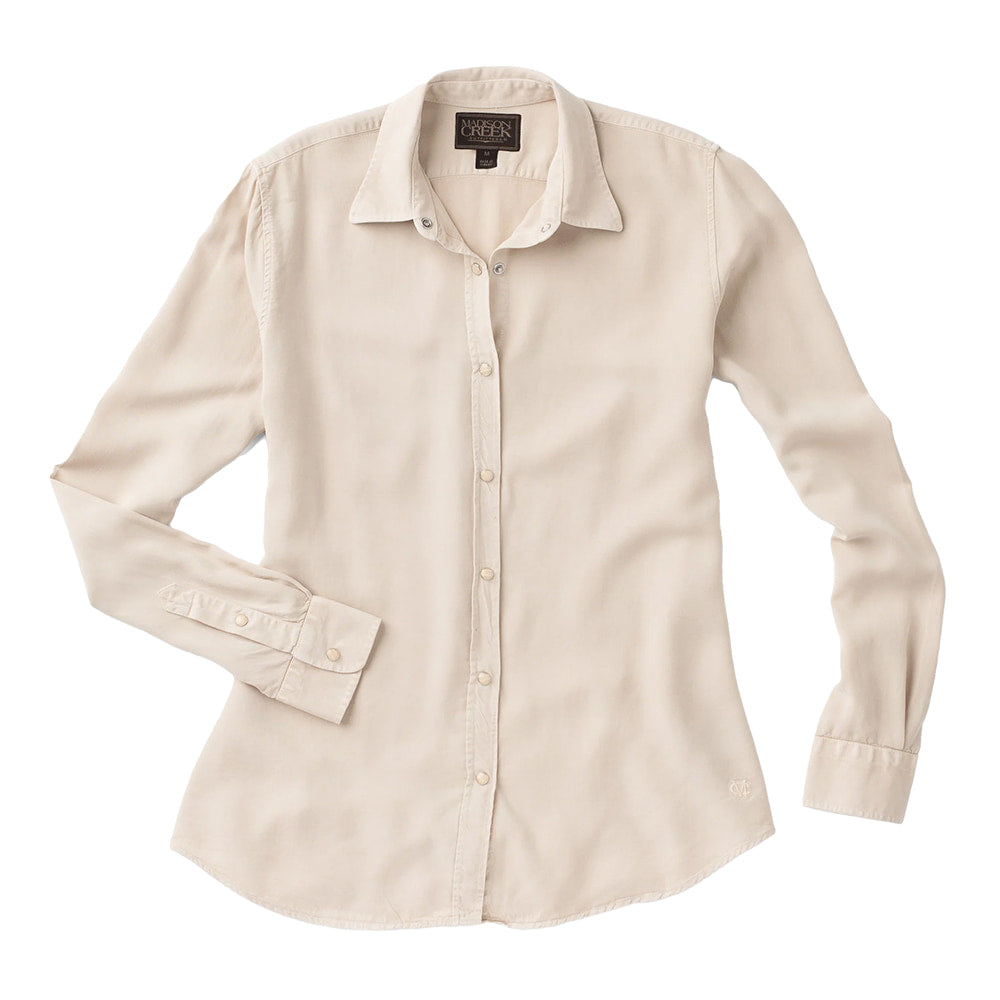 Madison Creek Outfitters Apparel Madison Creek Outfitters Ivory Claire Long Sleeve Snap Front Women's Shirt