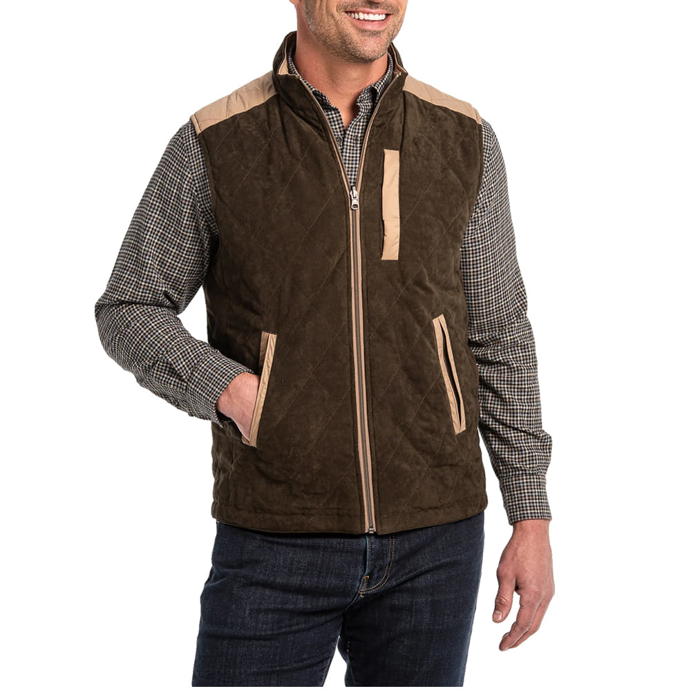 Madison Creek Outfitters Apparel Madison Creek Outfitters Mens High Point Reversible Vest In Olive and Taupe
