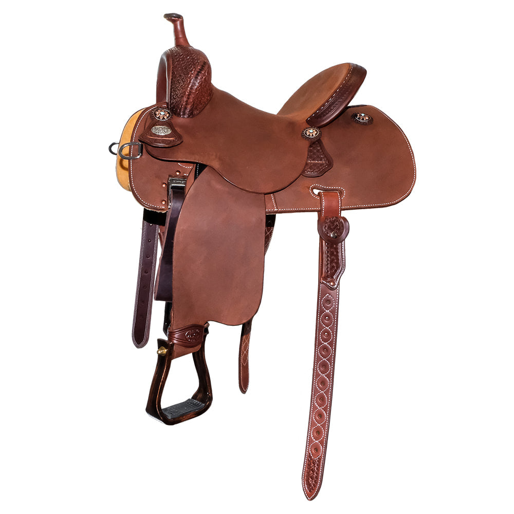 Martin Saddlery Saddles 13.5" Martin Saddlery 71 Stingray 13.5" Chestnut and Martin Basket Tool Barrel Saddle
