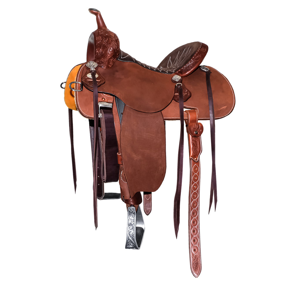 Martin Saddlery Saddles 14.5" Martin Saddlery 71 Stingray 14.5" Chestnut Eighth Desert Flower Tool Barrel Racing Saddle