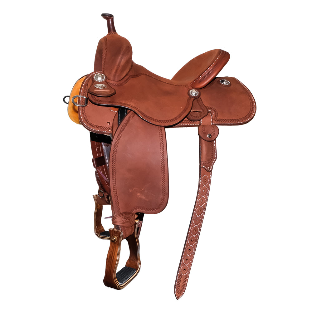 Martin Saddlery Saddles Martin Saddlery 71 Stingray 13.5" Chestnut Rough Out Barrel Saddle