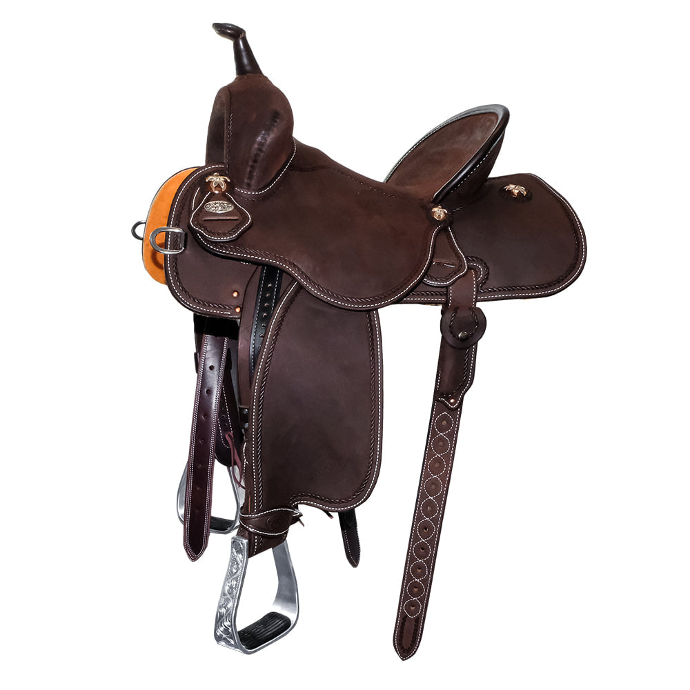 Martin Saddlery Saddles Martin Saddlery 71 Stingray 13.5" Chocolate Rough Out Barrel Saddle
