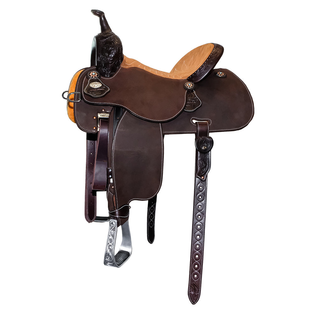 Martin Saddlery Saddles Martin Saddlery 71 Stingray 14.5" Chocolate Sunflower Tool Barrel Racing Saddle