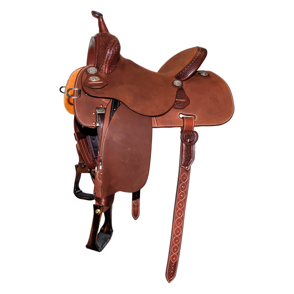 Martin Saddlery Saddles Martin Saddlery 71 Stingray 14" Chestnut Waffle Tool Barrel Saddle