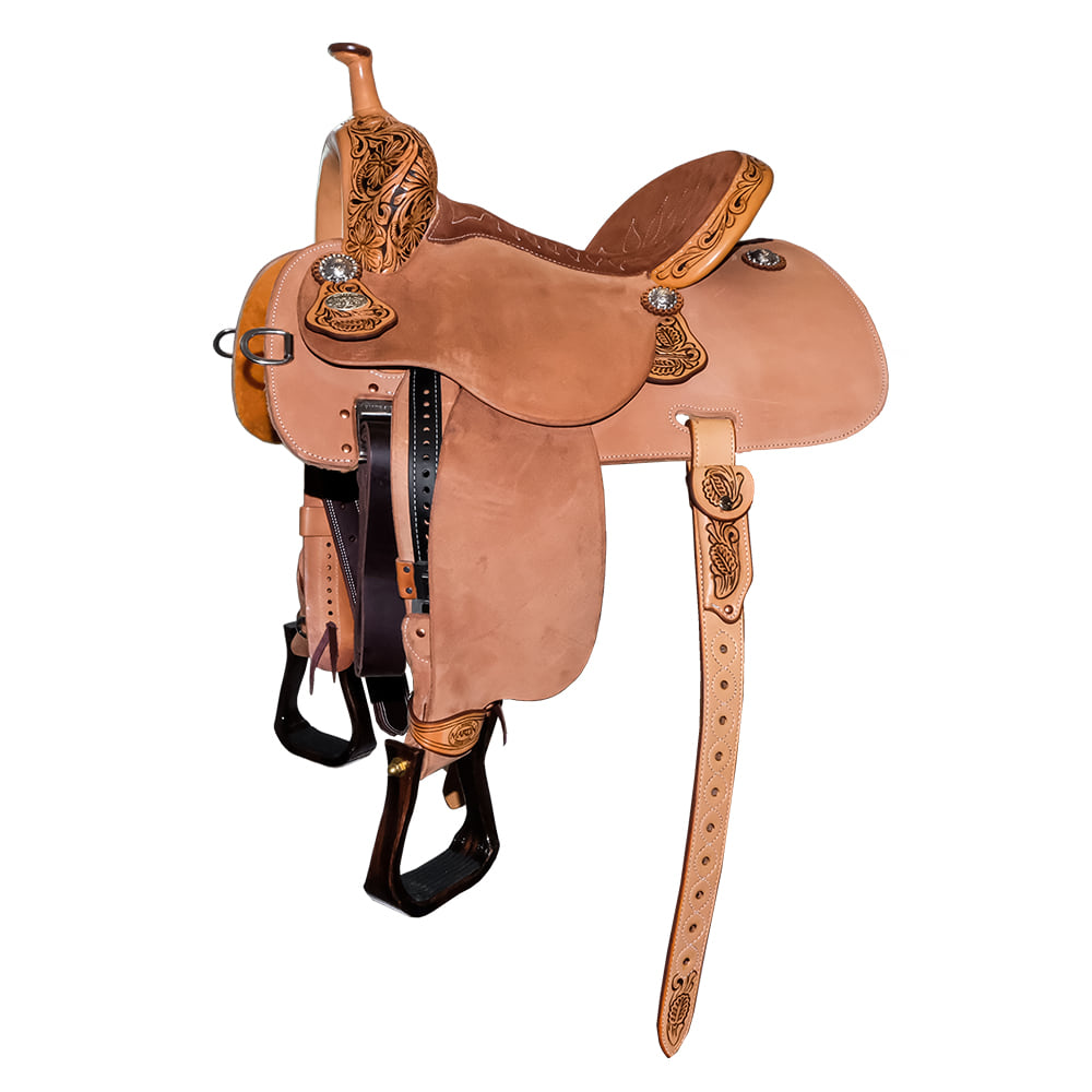 Martin Saddlery Saddles Martin Saddlery 71 Stingray 14" Natural Mountain Daisy Tool Barrel Saddle
