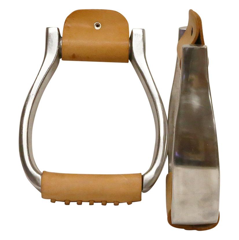 Metalab Tack 2" Metalab Aluminum Leather Wrapped Visalia Stirrups