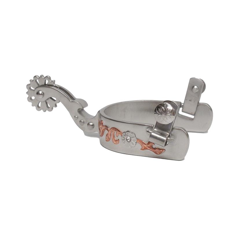 Metalab Tack Ladies / Stainless Steel Metalab JG Ladies Spur With Copper Trim and Crystal Stone