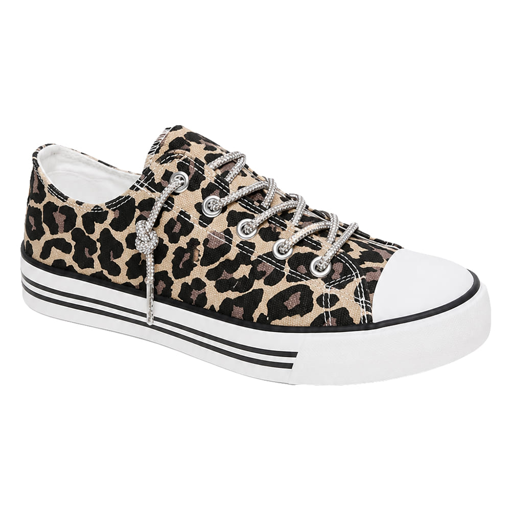 Miami Shop Footwear LEOPARD RETRO CANVAS SNEAKER