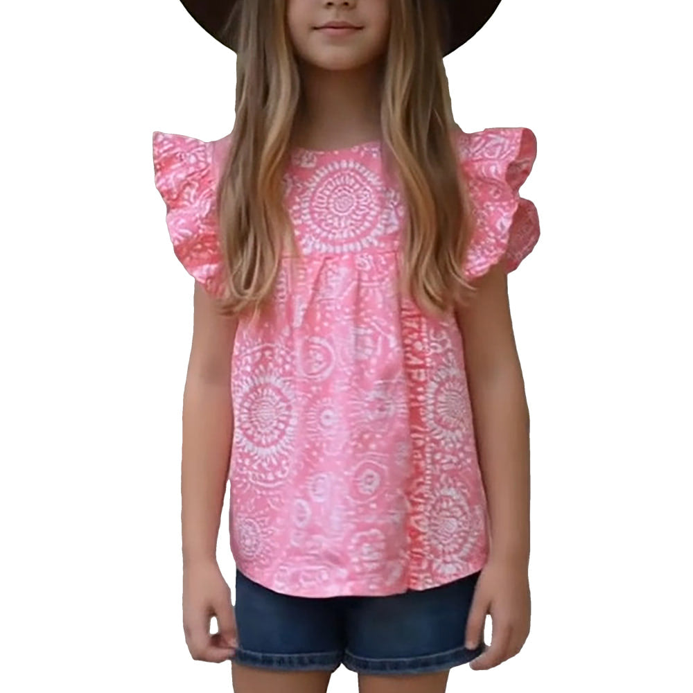 Montana Co. Clothing Apparel Girls Pink Paisley Woven Top