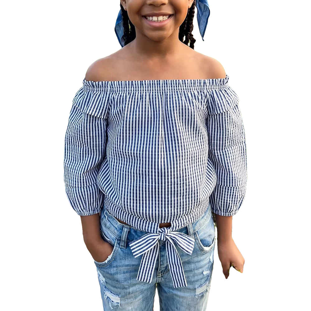 Montana Co. Clothing Apparel Girls Woven Western Top with Stripe