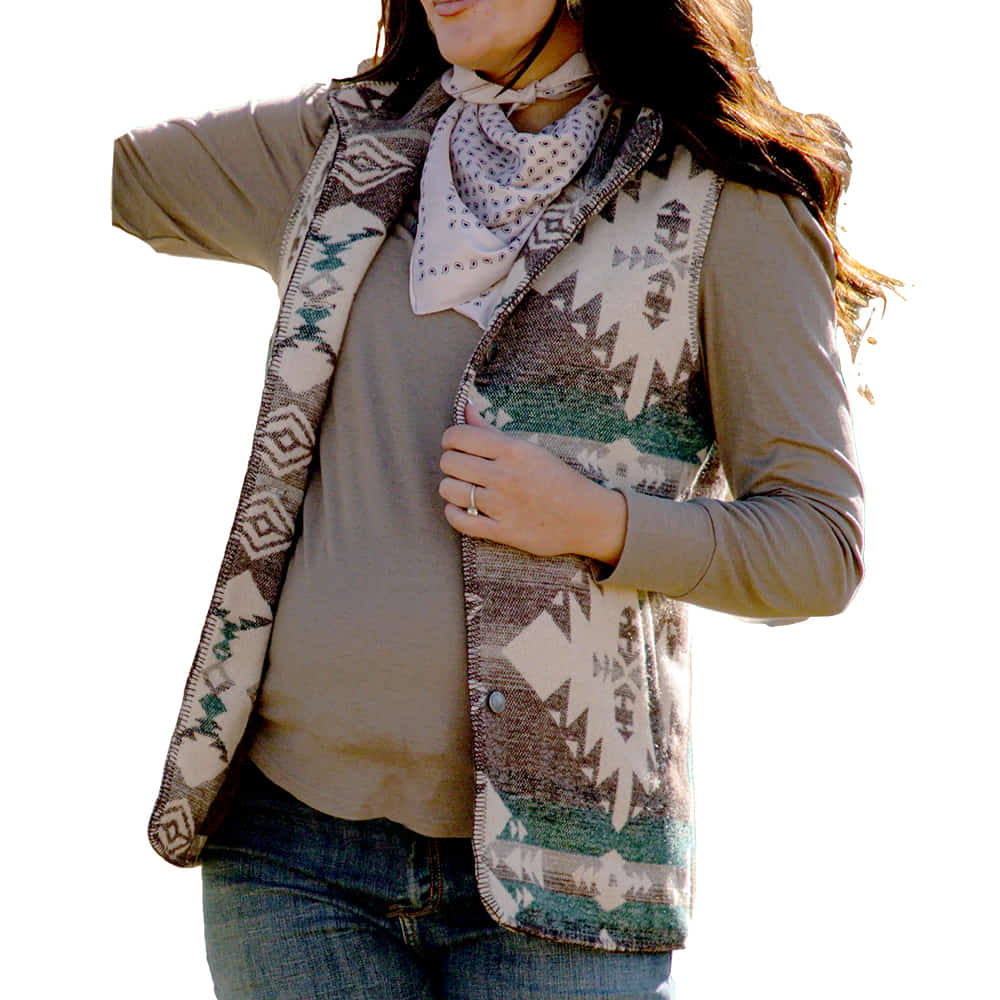 Montana Co. Clothing Apparel Womens Reversible Aztec Vest