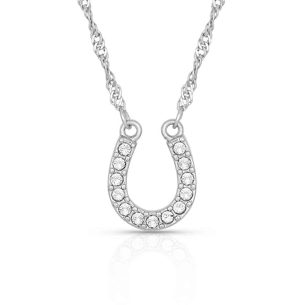 Montana Silversmiths Jewelry 15 Inch Montana Silversmiths Crystal Clear Horseshoe Necklace