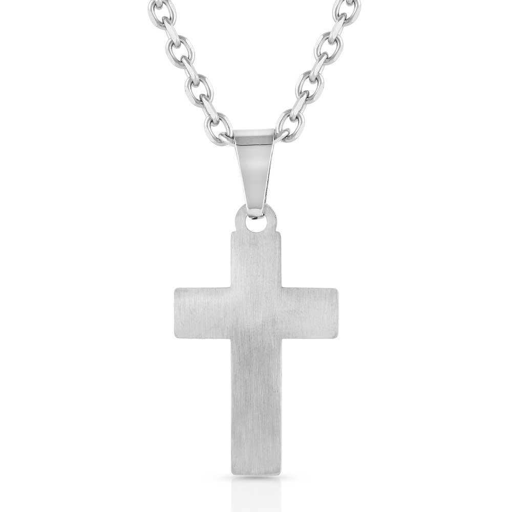 Montana Silversmiths Jewelry 24 Inch / Silver Montana Silversmiths Silver Intertwined with Faith Cross Men's Necklace