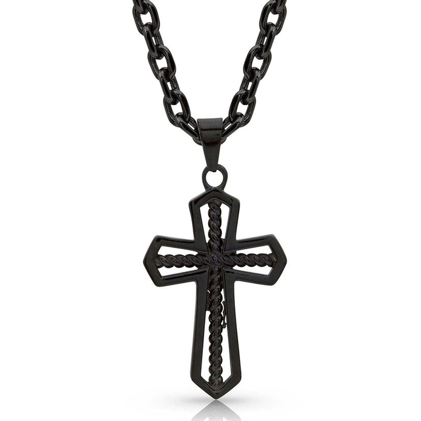 Montana Silversmiths Jewelry Gunmetal / 28 Inch Montana Silversmiths Through the Darkest Night Men's Necklace