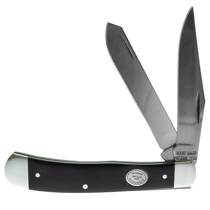 Moore Maker Knives 4 1/8" / Water Buffalo Moore Maker Water Buffalo Handled Trapper Knife 4 1/8" with Double Blade
