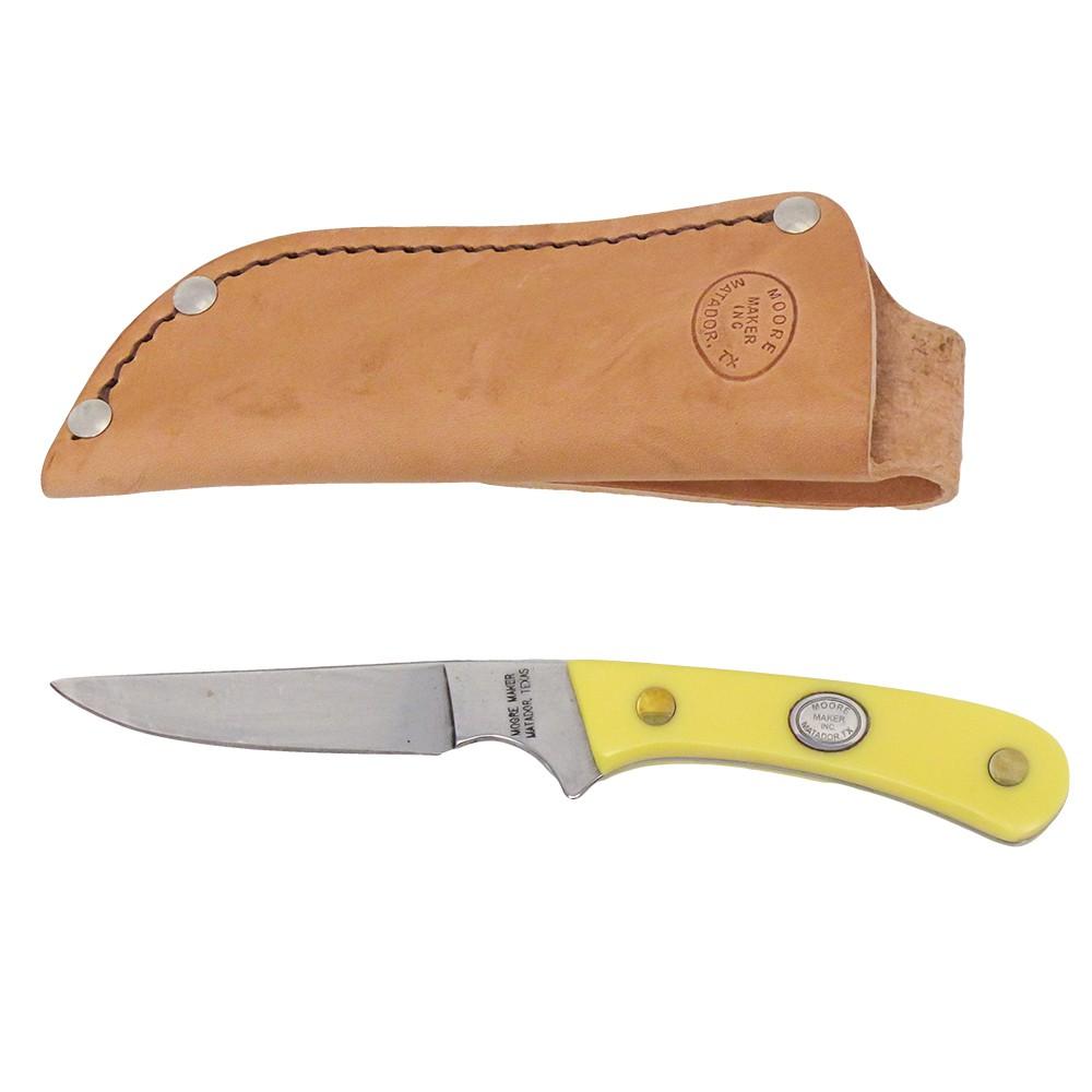Moore Maker Knives 6 1/2" / Yellow Moore Maker Small Game Hunter Fixed Blade Knife 6 ¾"