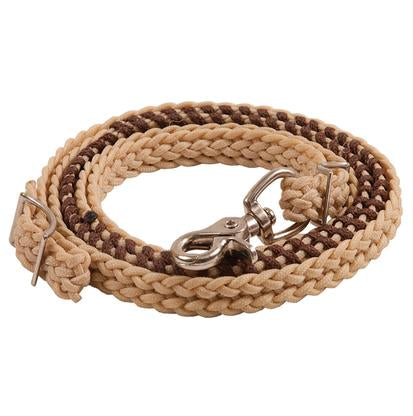 Mustang Tack 8' / Brown Laced Wax Contest Roping Rein