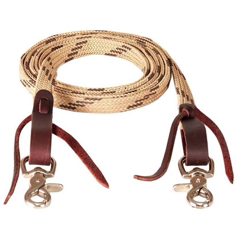 Mustang Tack 8' / JC_TAN/BROWN Flat Waxed Roping Rein