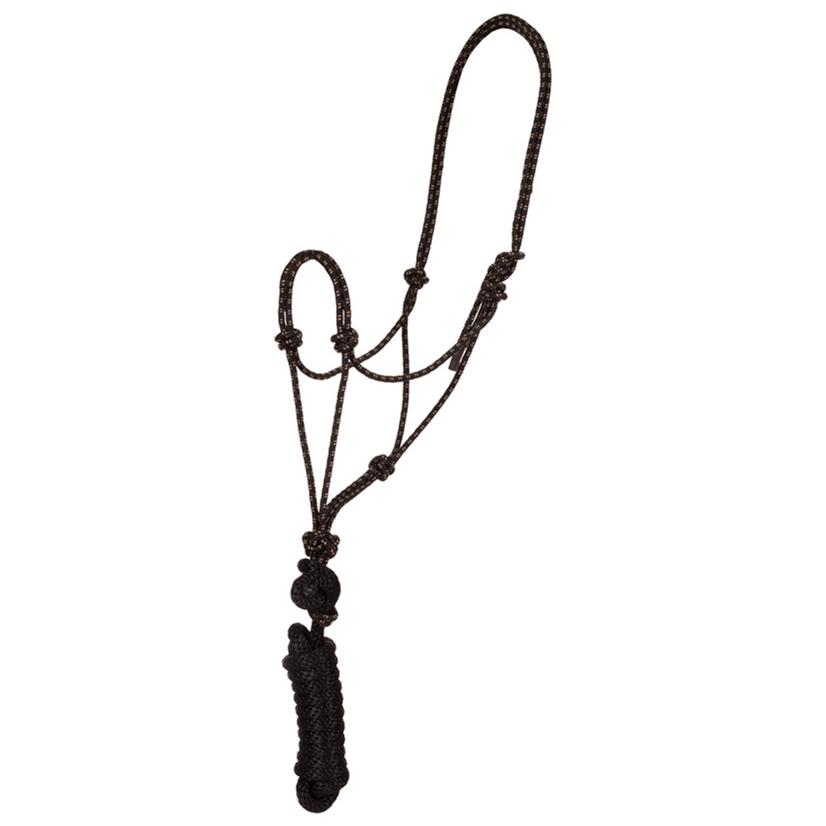 Mustang Tack Black/Tan Mustang Economy Mountain Rope Halter with Lead